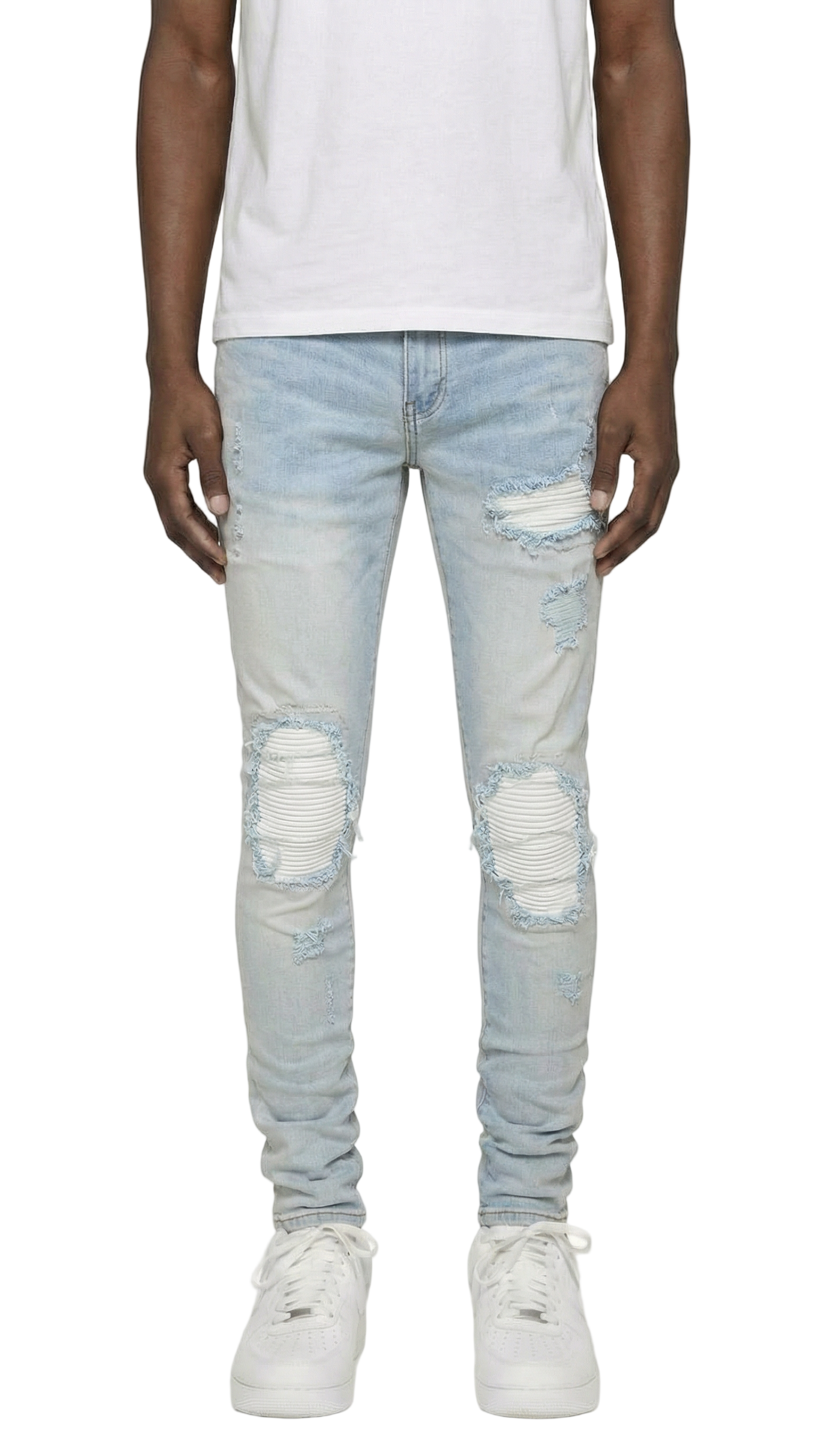 PTC1 Low Rise Slim-Fit / Light Indigo Ribbed Repair