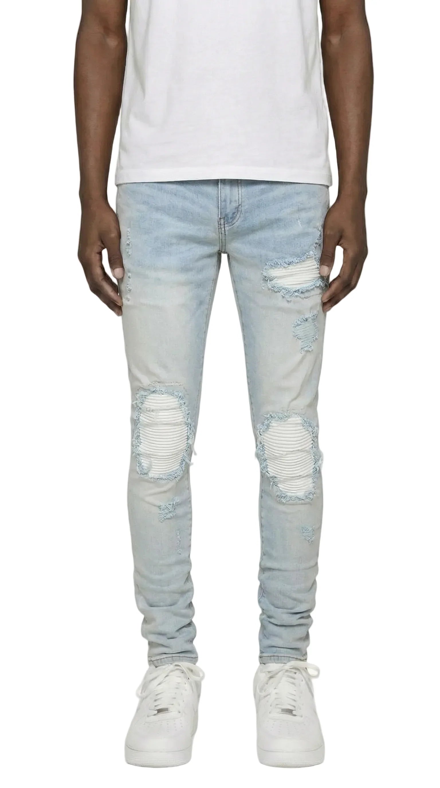 PTC1 Low Rise Slim-Fit / Light Indigo Ribbed Repair