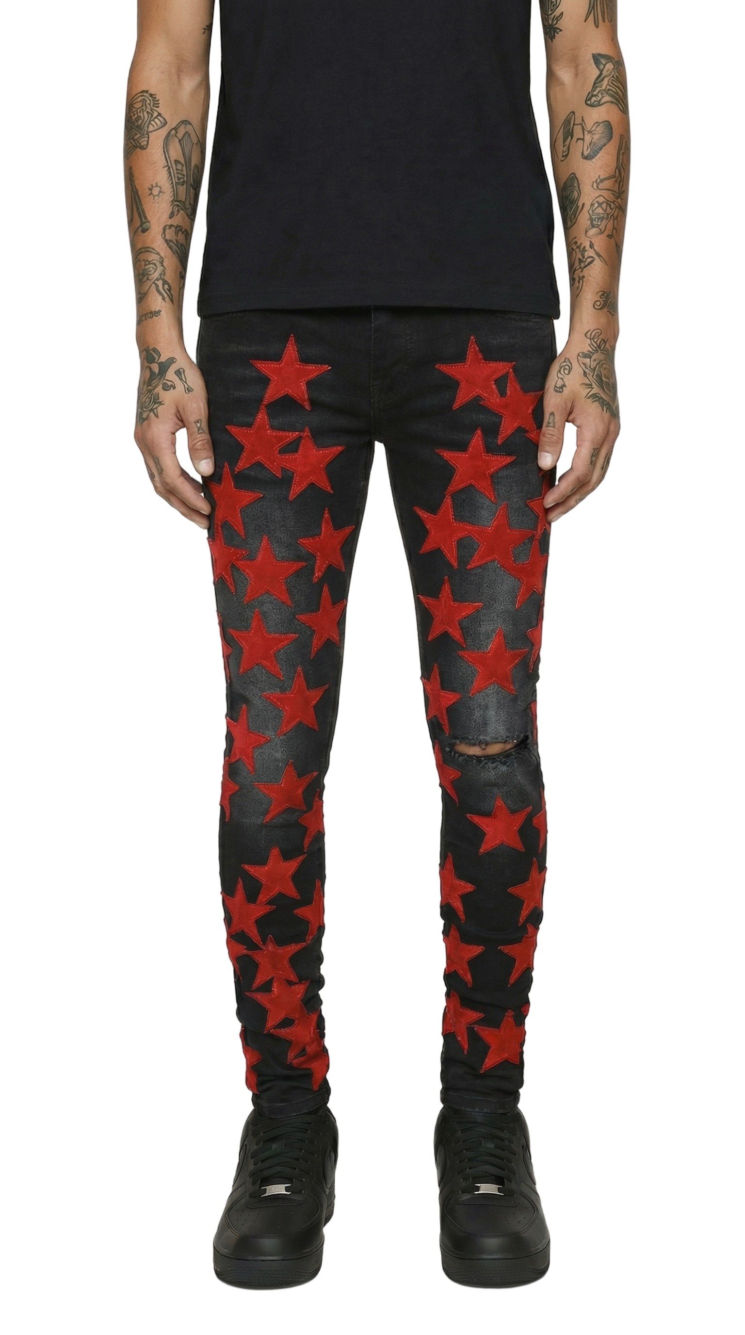 STR1 Low Rise Slim-Fit / Core Black Red Star Patch