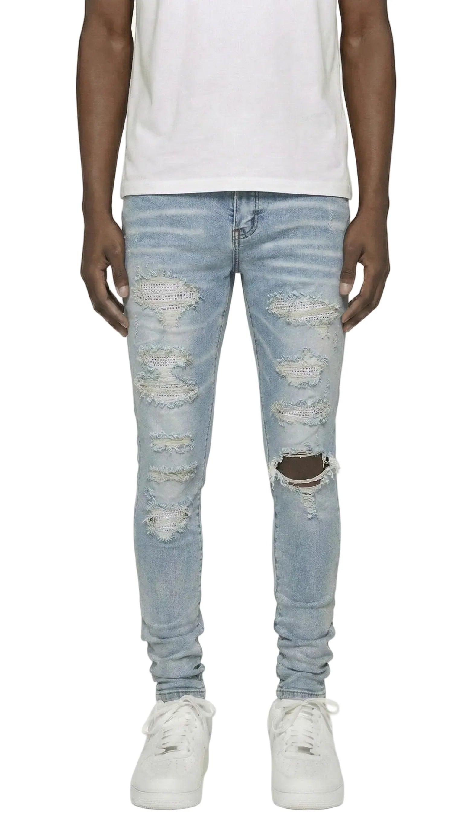 GLTR1 Low Rise Slim-Fit / Core White Blue Tonal