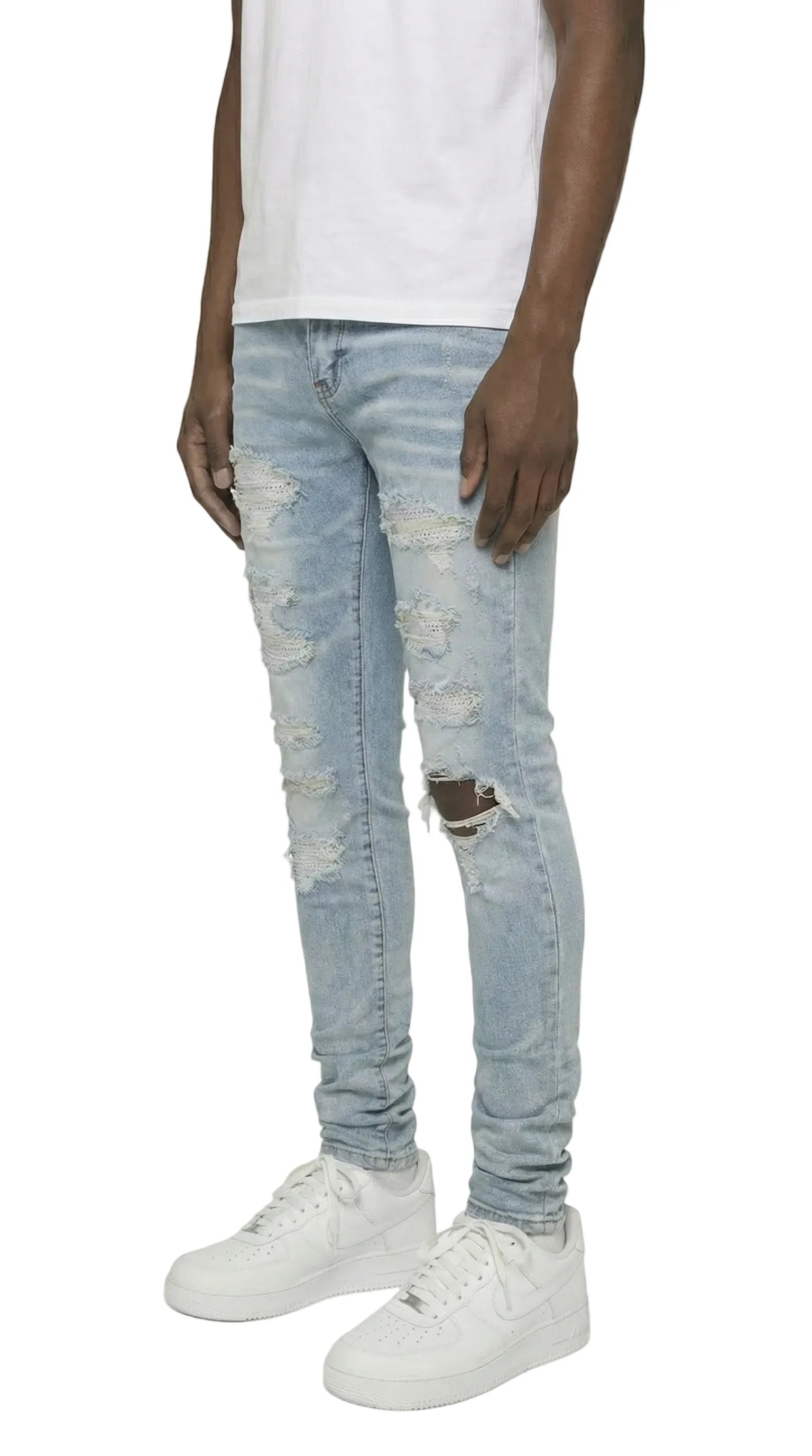 GLTR1 Low Rise Slim-Fit / Core White Blue Tonal