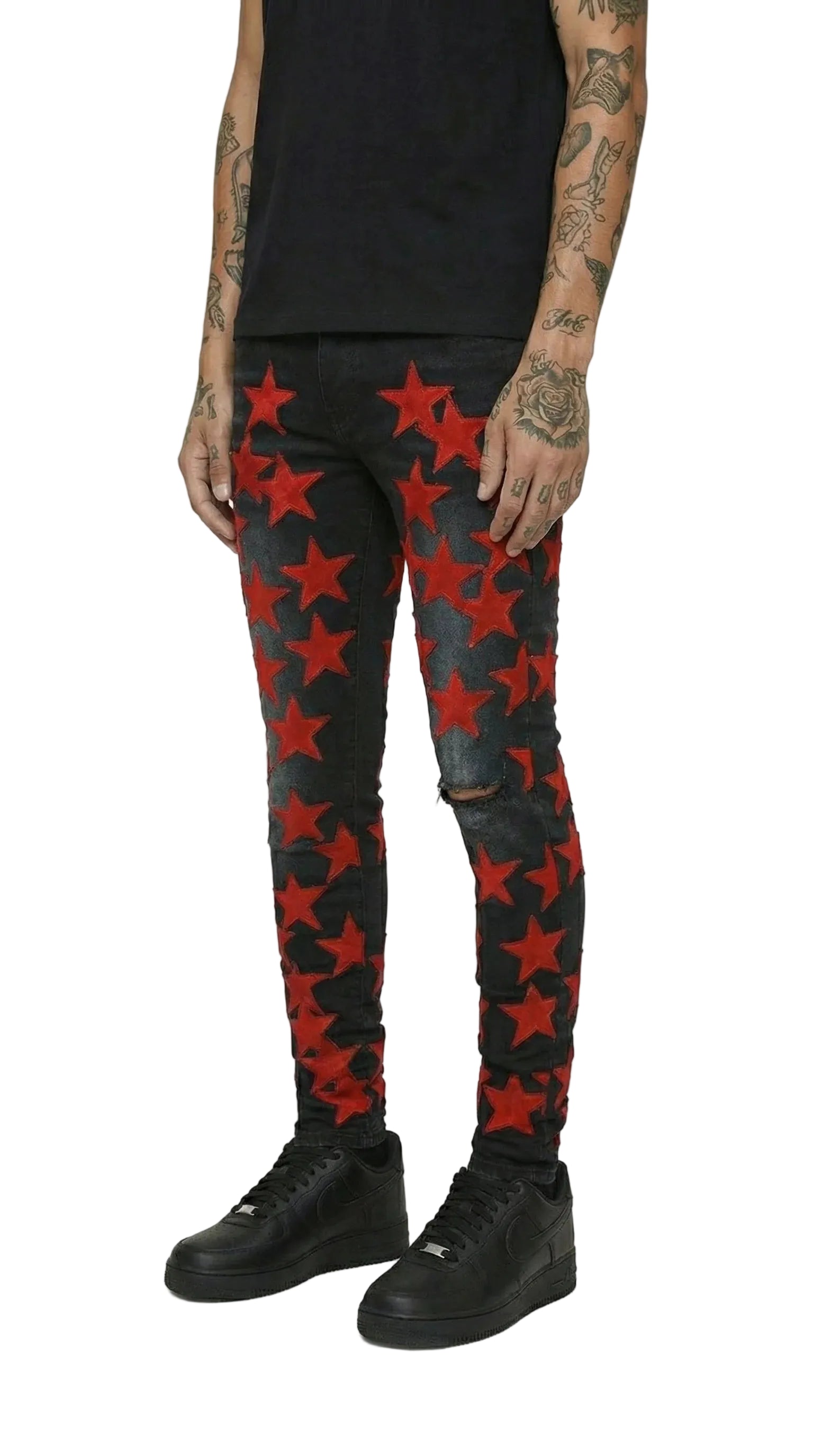 STR1 Low Rise Slim-Fit / Core Black Red Star Patch