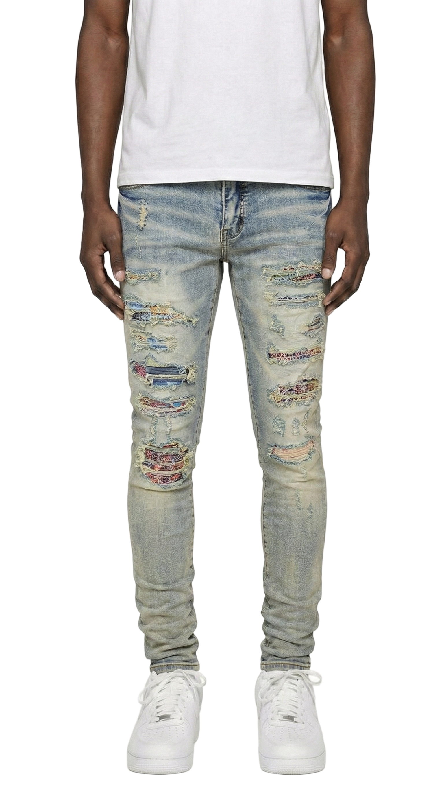 PTC1 Low Rise Slim-Fit / Vintage Indigo Multi-Patch Repair