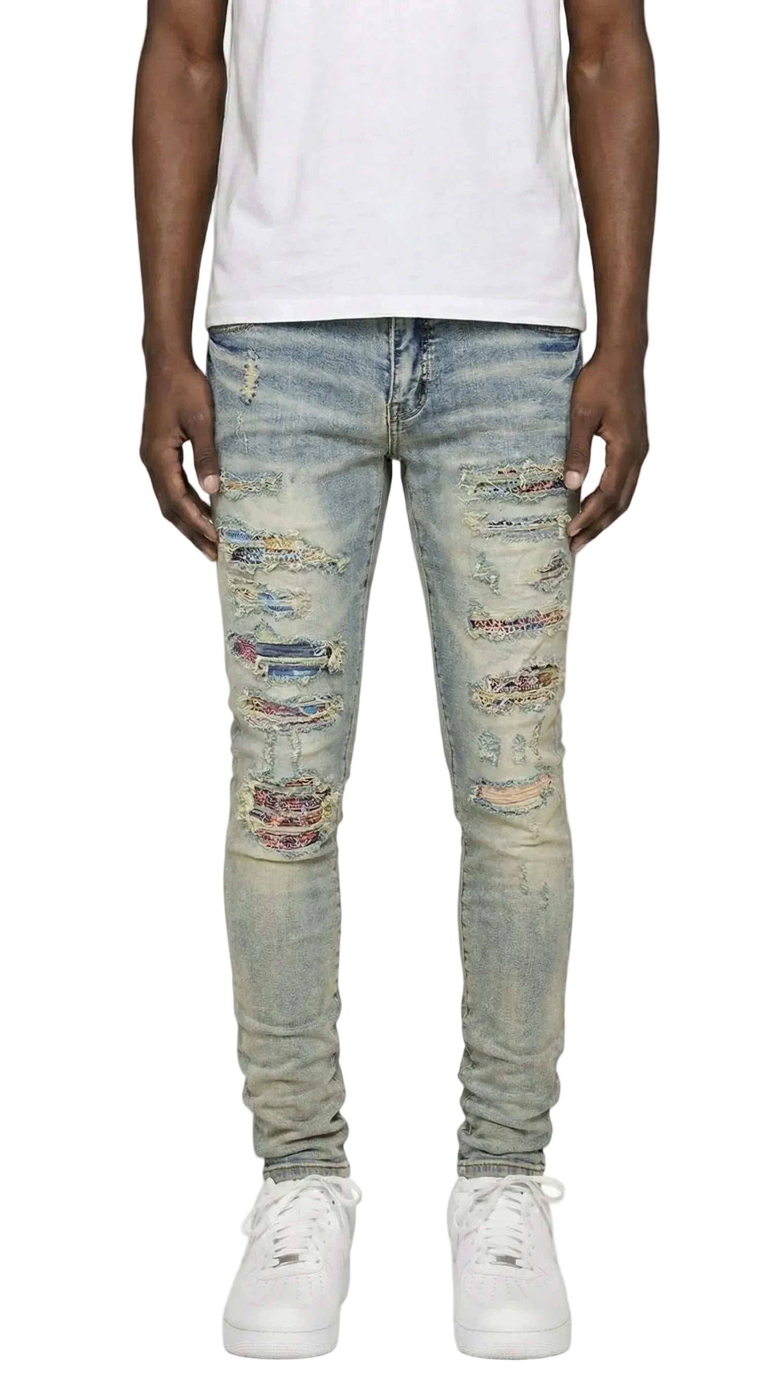 PTC1 Low Rise Slim-Fit / Vintage Indigo Multi-Patch Repair