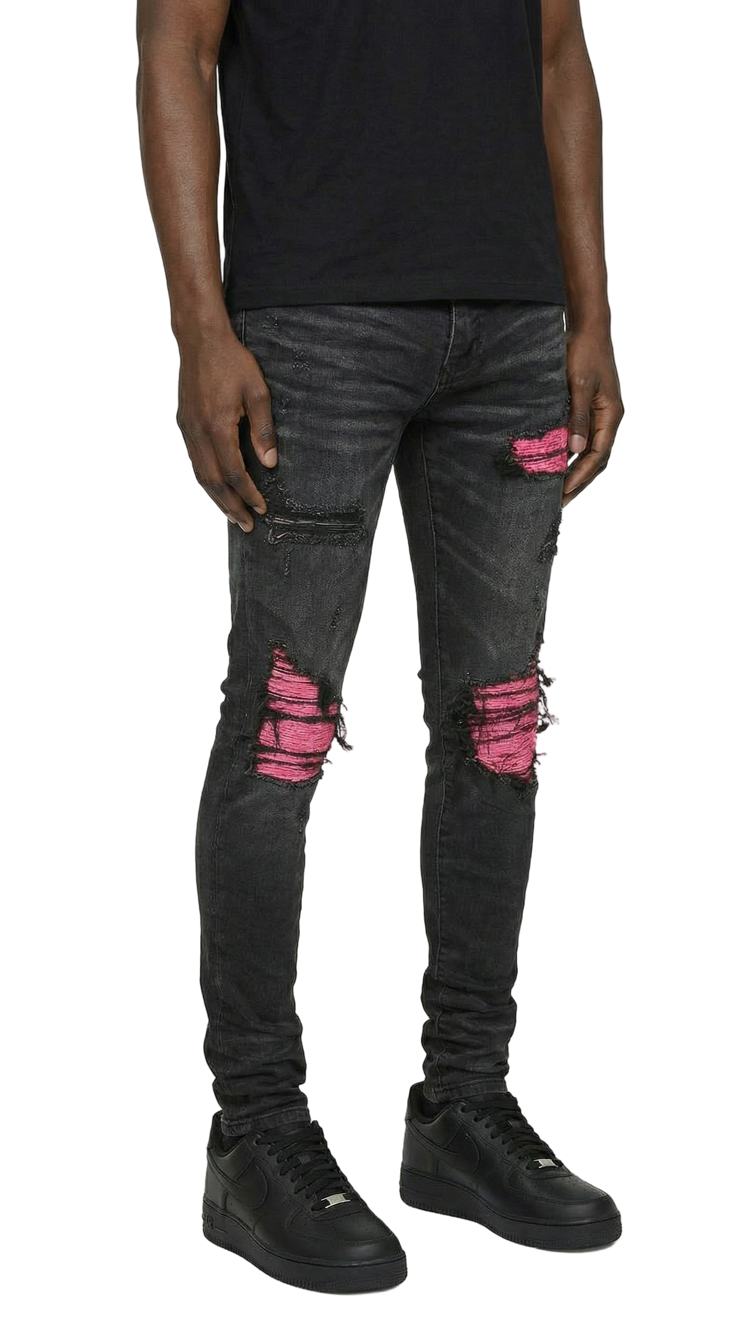 PTC1 Low Rise Slim-Fit / Vintage Indigo Tapestry Repair Pink