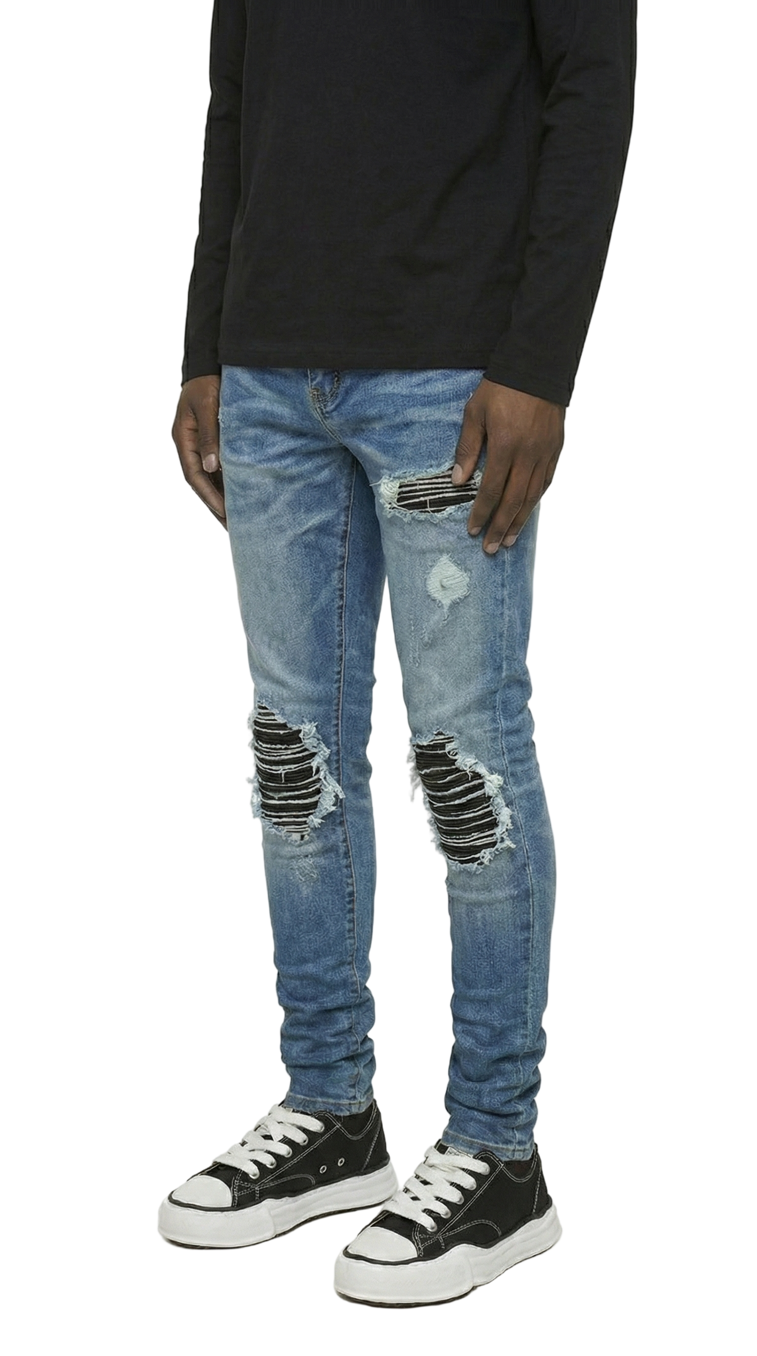 PTC1 Low Rise Slim-Fit / Light Indigo Stripe Repair