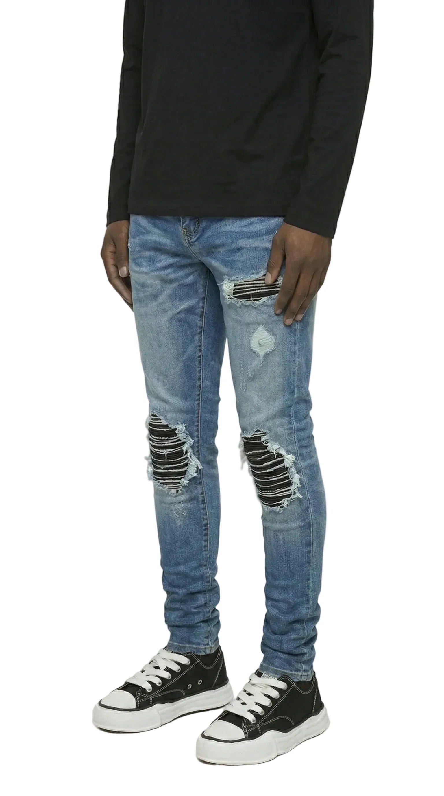 PTC1 Low Rise Slim-Fit / Light Indigo Stripe Repair