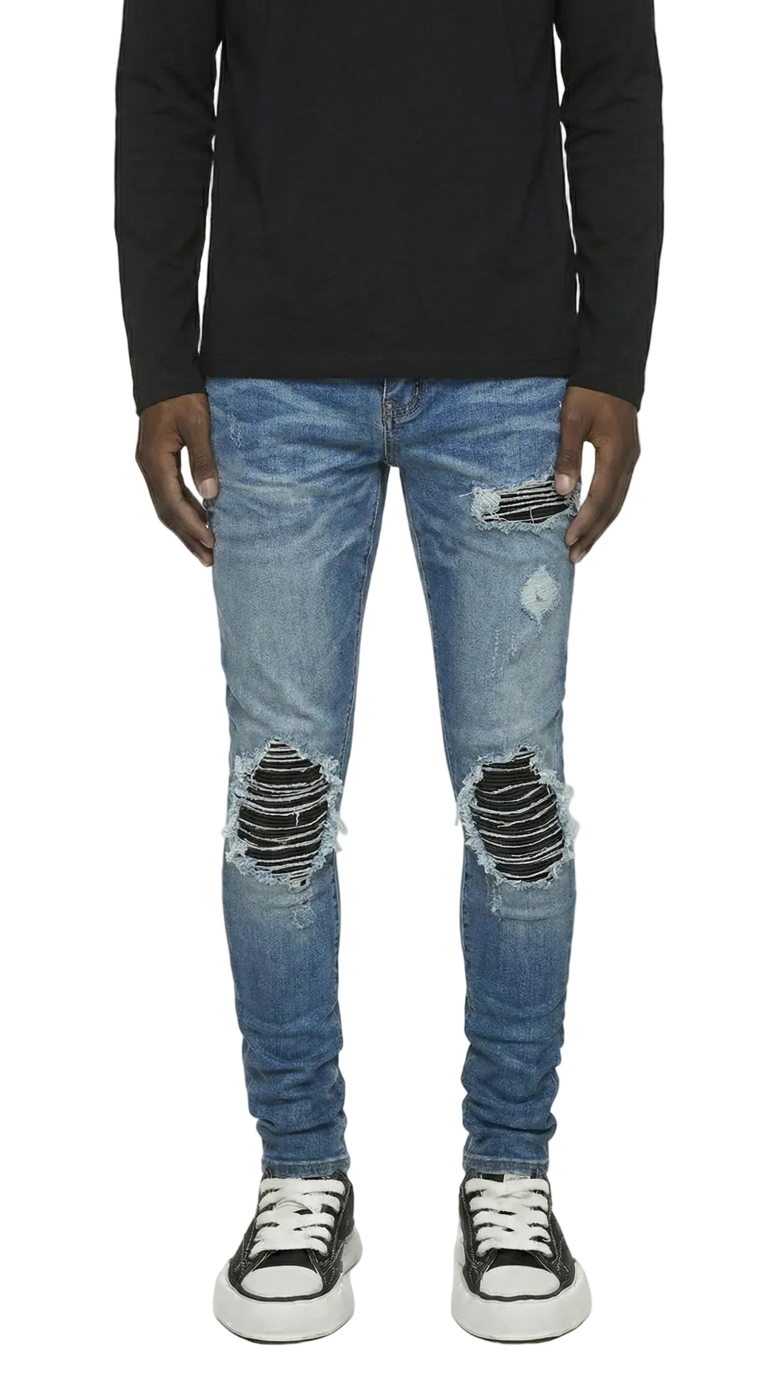 PTC1 Low Rise Slim-Fit / Light Indigo Stripe Repair