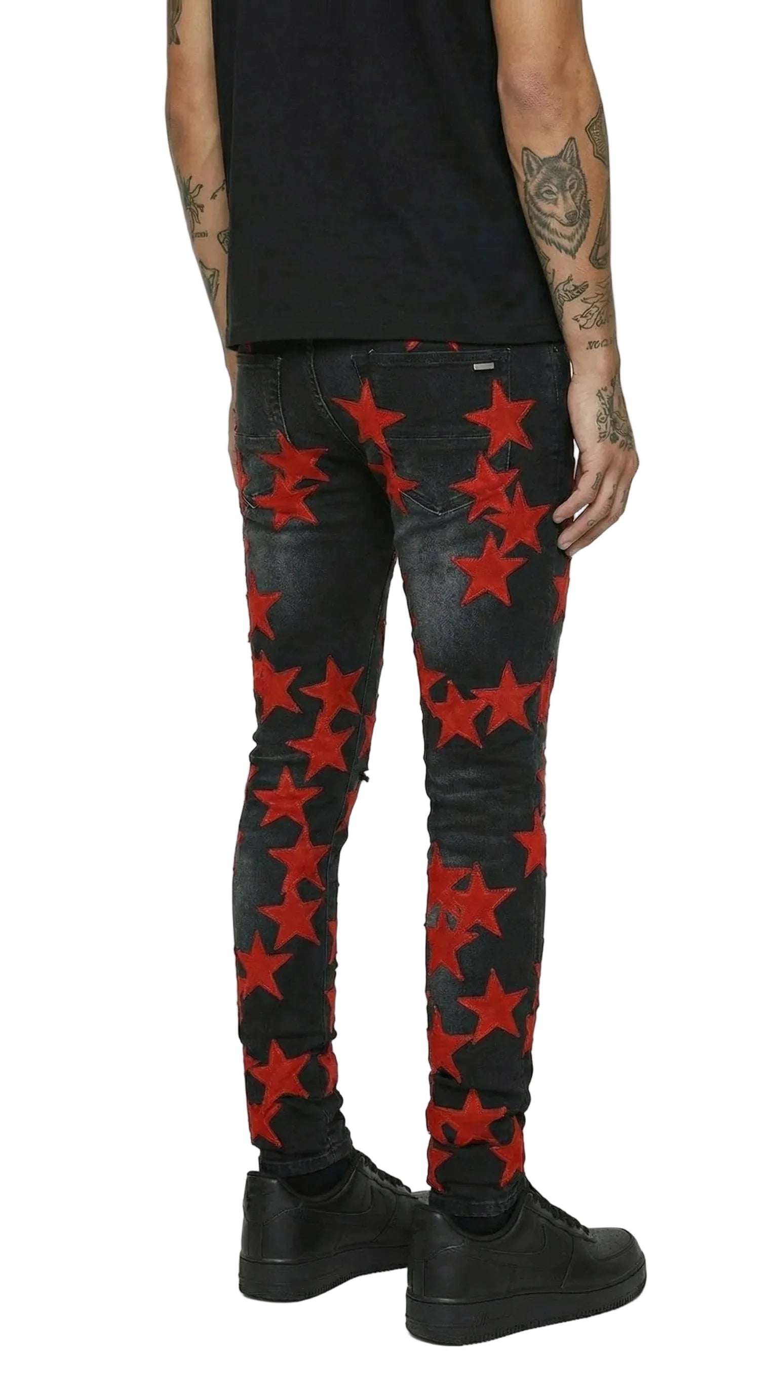 STR1 Low Rise Slim-Fit / Core Black Red Star Patch