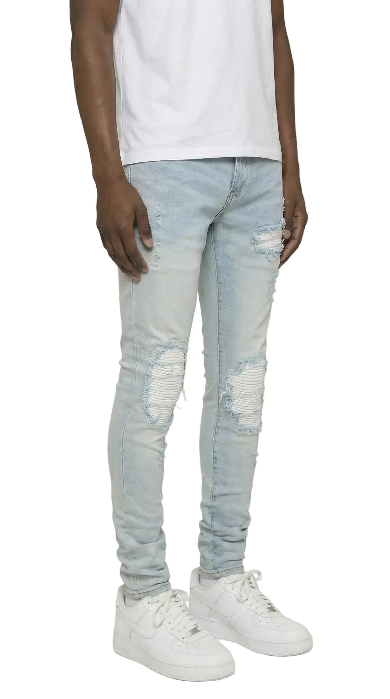 PTC1 Low Rise Slim-Fit / Light Indigo Ribbed Repair