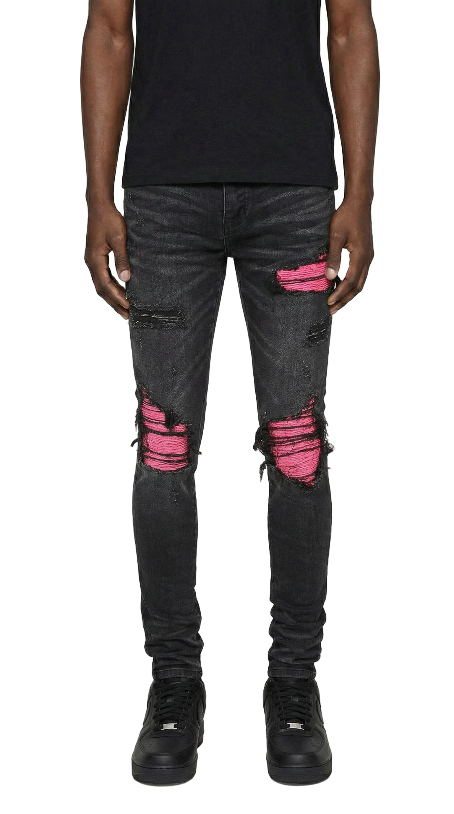 PTC1 Low Rise Slim-Fit / Vintage Indigo Tapestry Repair Pink